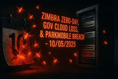Zimbra Zero-Day, Gov Cloud Loss, & ParkMobile Breach – 10/05/2025