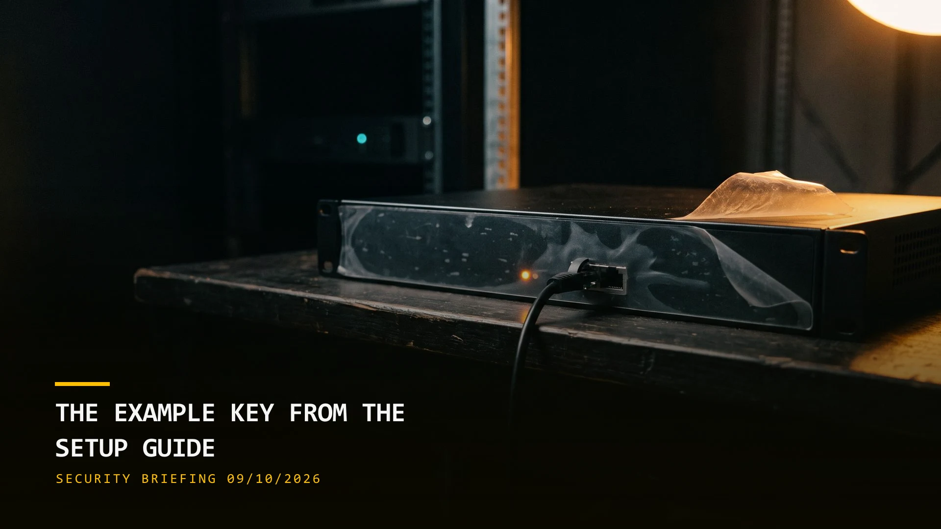 The Example Key From the Setup Guide (09/10/2026)