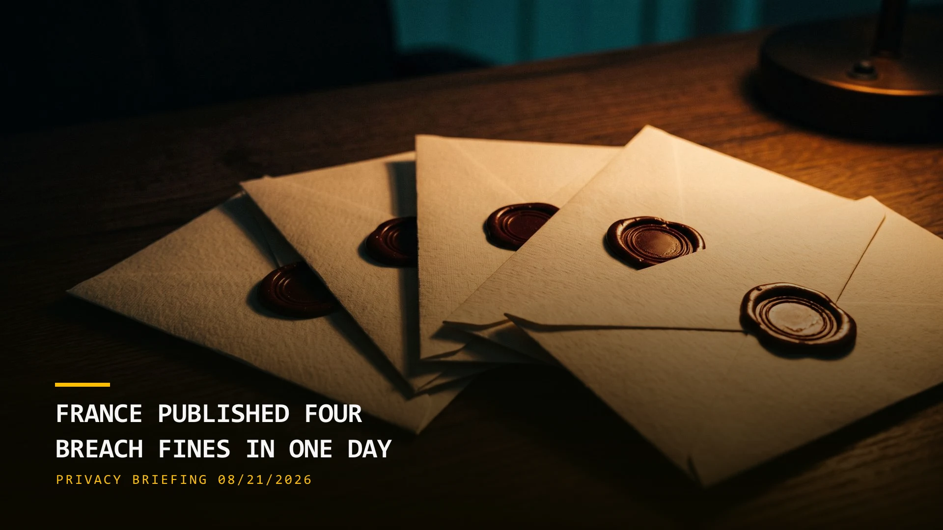 France Published Four Breach Fines in One Day (08/21/2026)