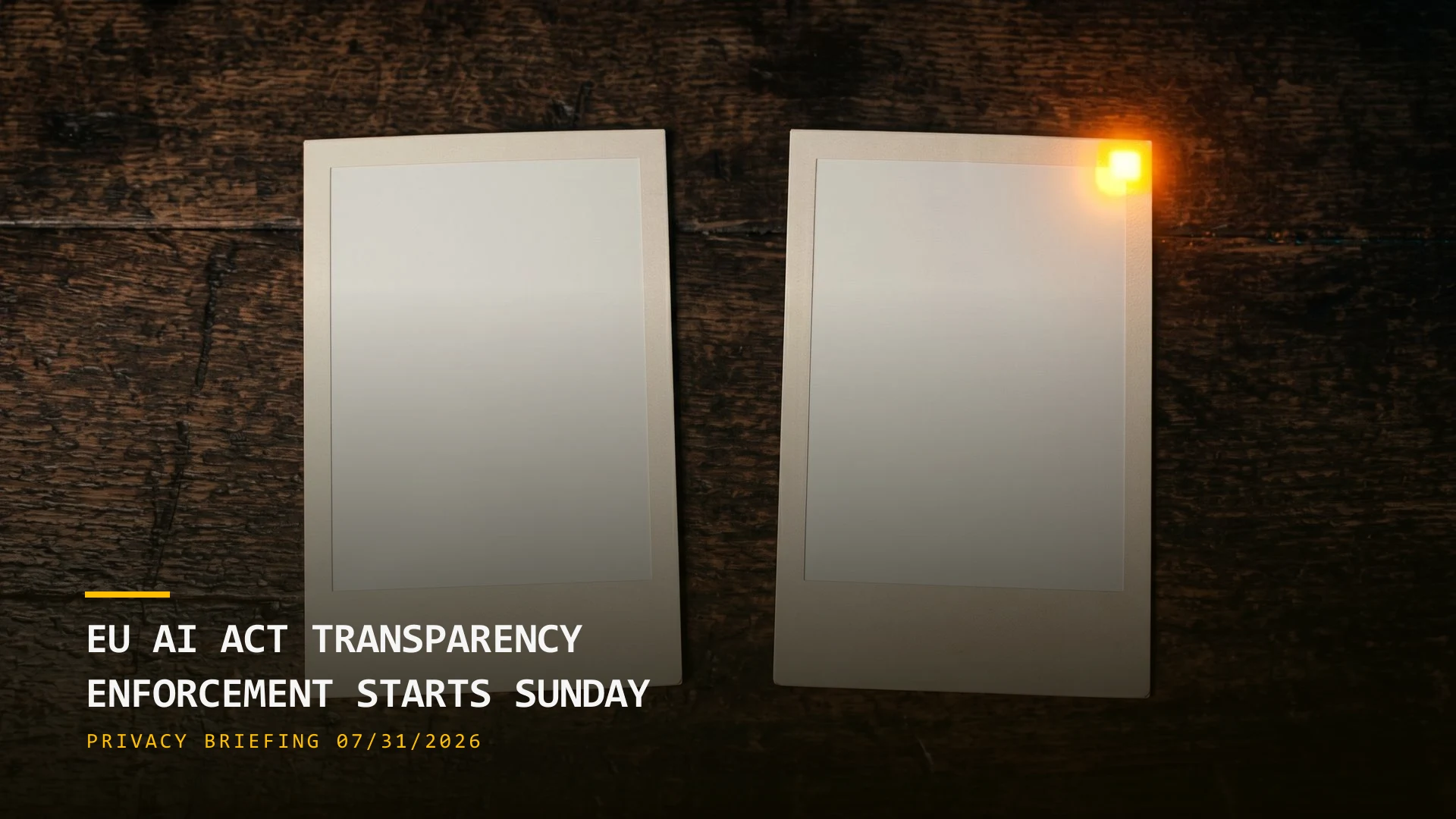 EU AI Act Transparency Enforcement Starts Sunday & South Carolina Adds Personal Liability (07/31/2026)