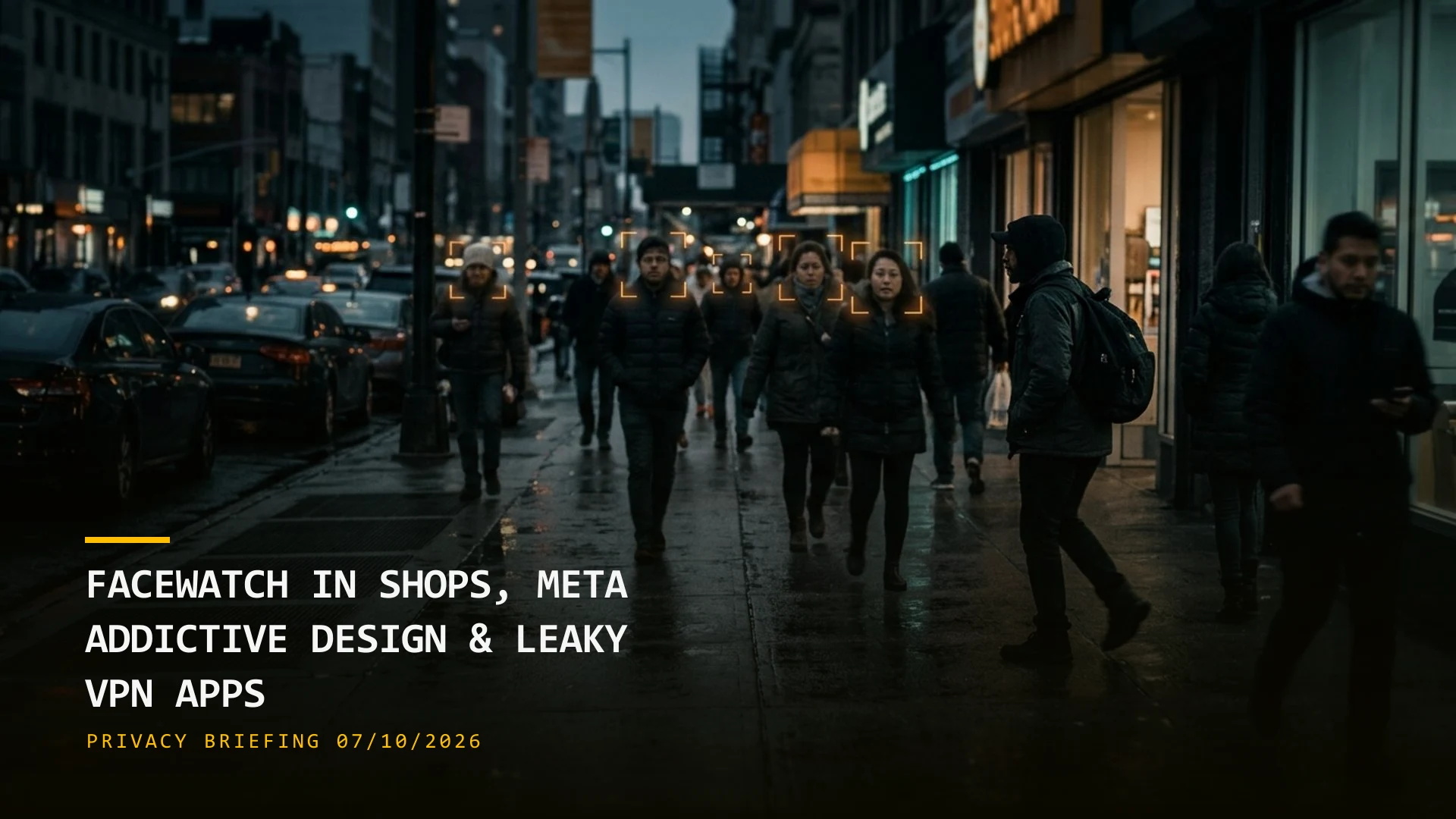 Facewatch in Shops, Meta's Addictive Design & Leaky VPN Apps (07/10/2026)