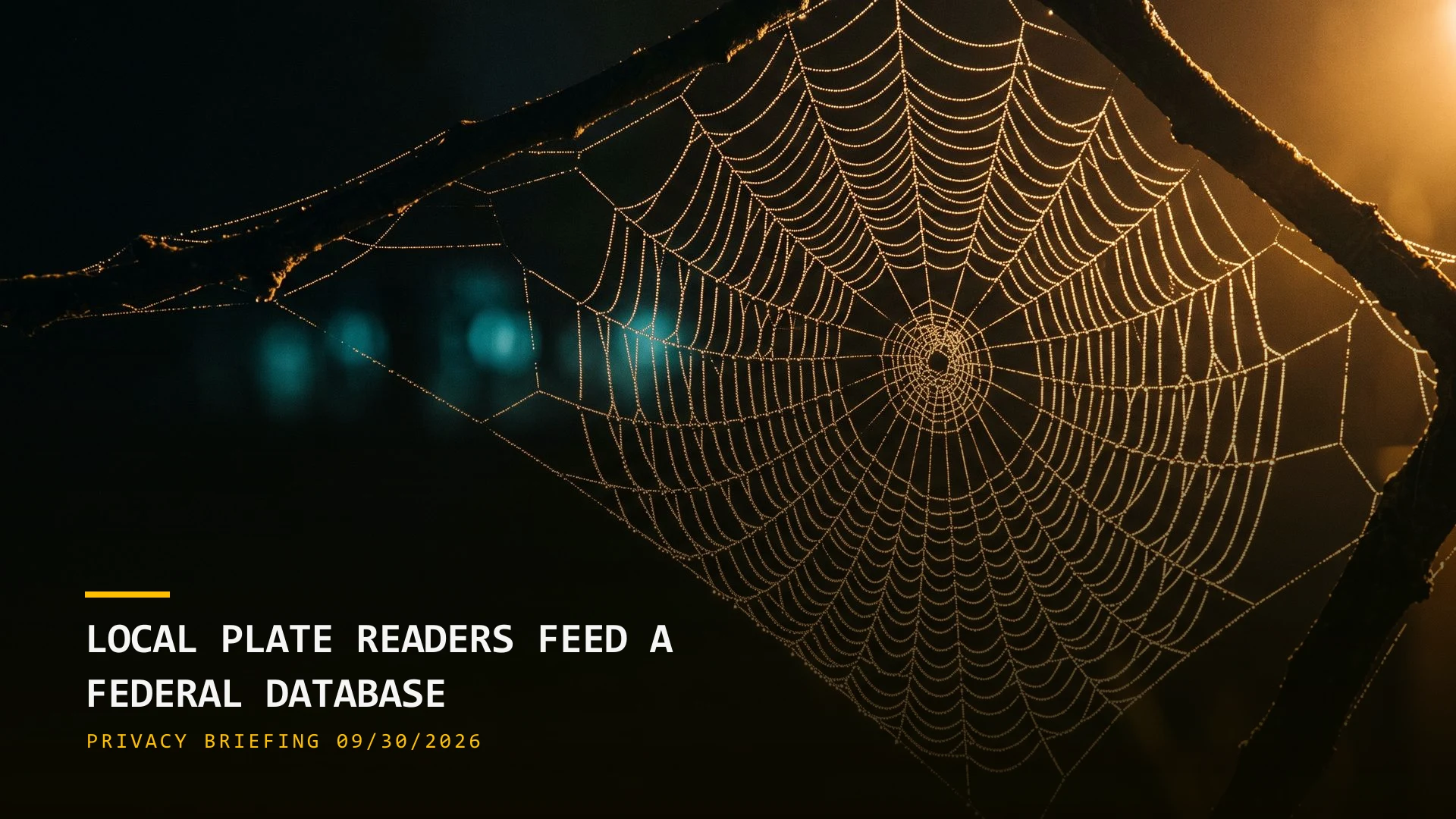Local Plate Readers Feed a Federal Database (09/30/2026)