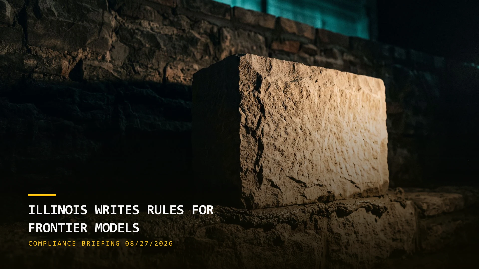 Illinois Writes Rules for Frontier Models (08/27/2026)