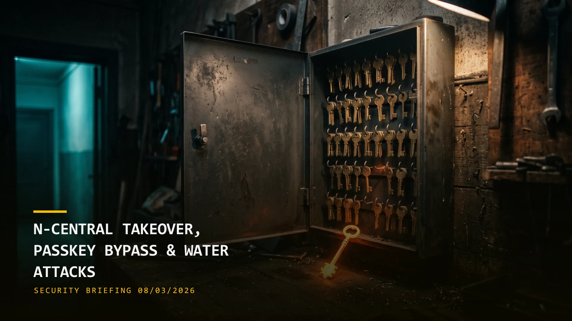 N-central Takeover, Passkey Bypass & Water Attacks Spread (08/03/2026)