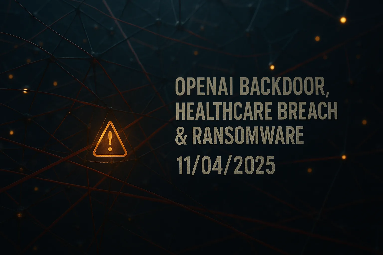 OpenAI Backdoor, Healthcare Breach & Ransomware – 11/04/2025