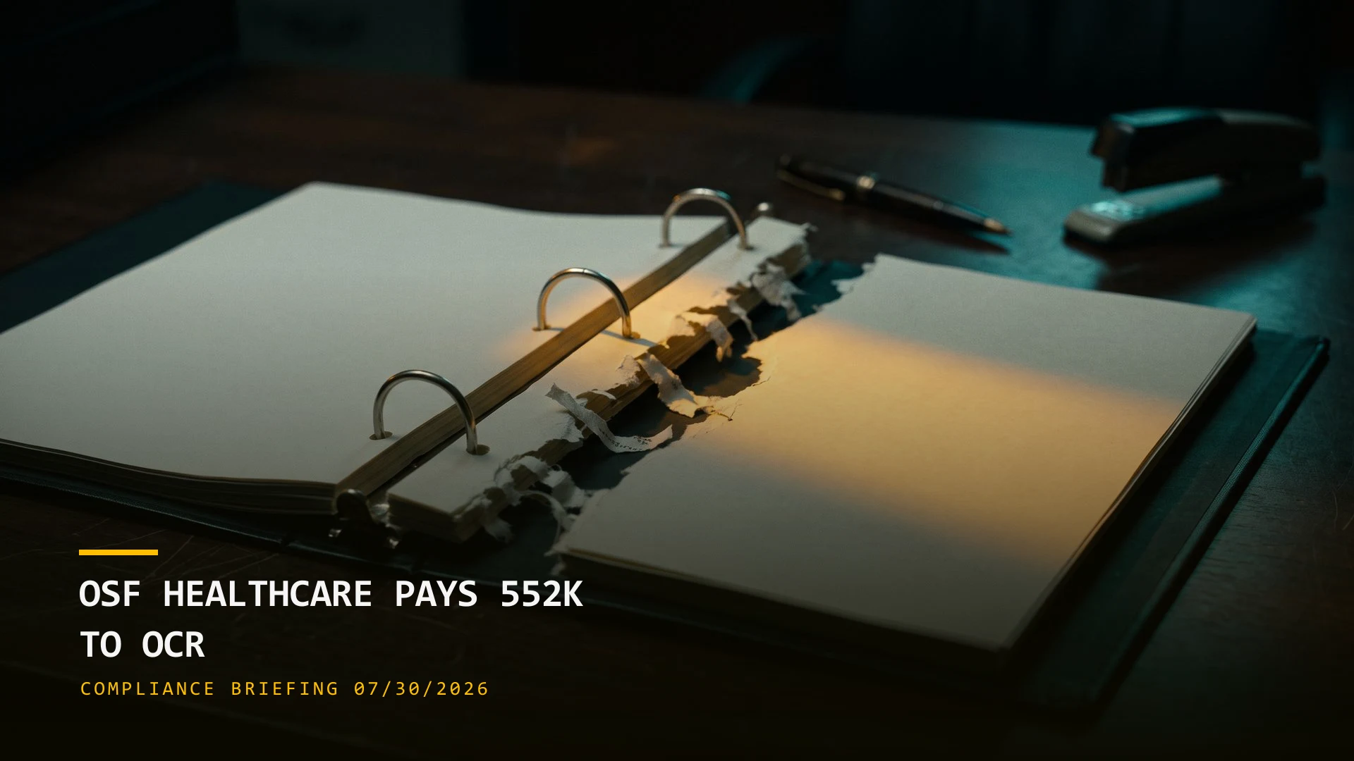 OSF Healthcare Pays $552K to OCR & California Mandates AI Training-Data Disclosure (07/30/2026)