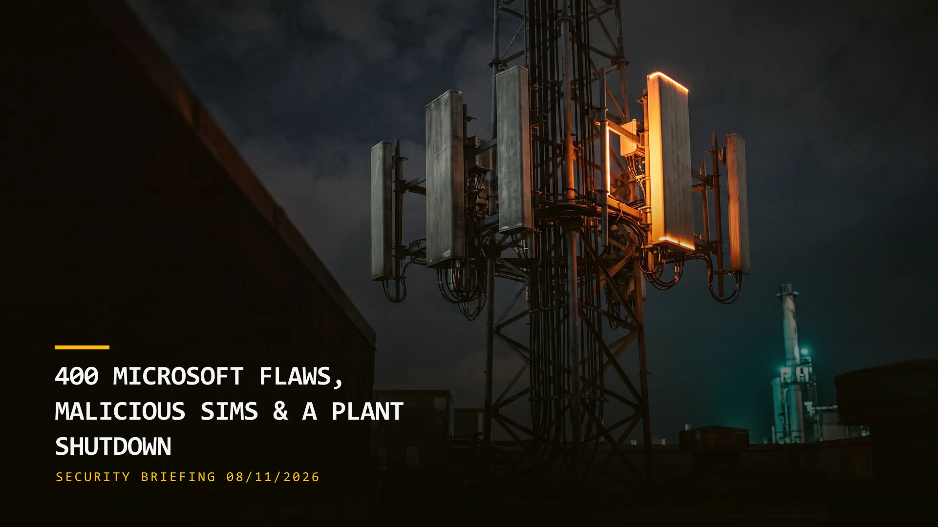 400 Microsoft Flaws, Malicious SIMs & a Polish Plant Shutdown (08/11/2026)