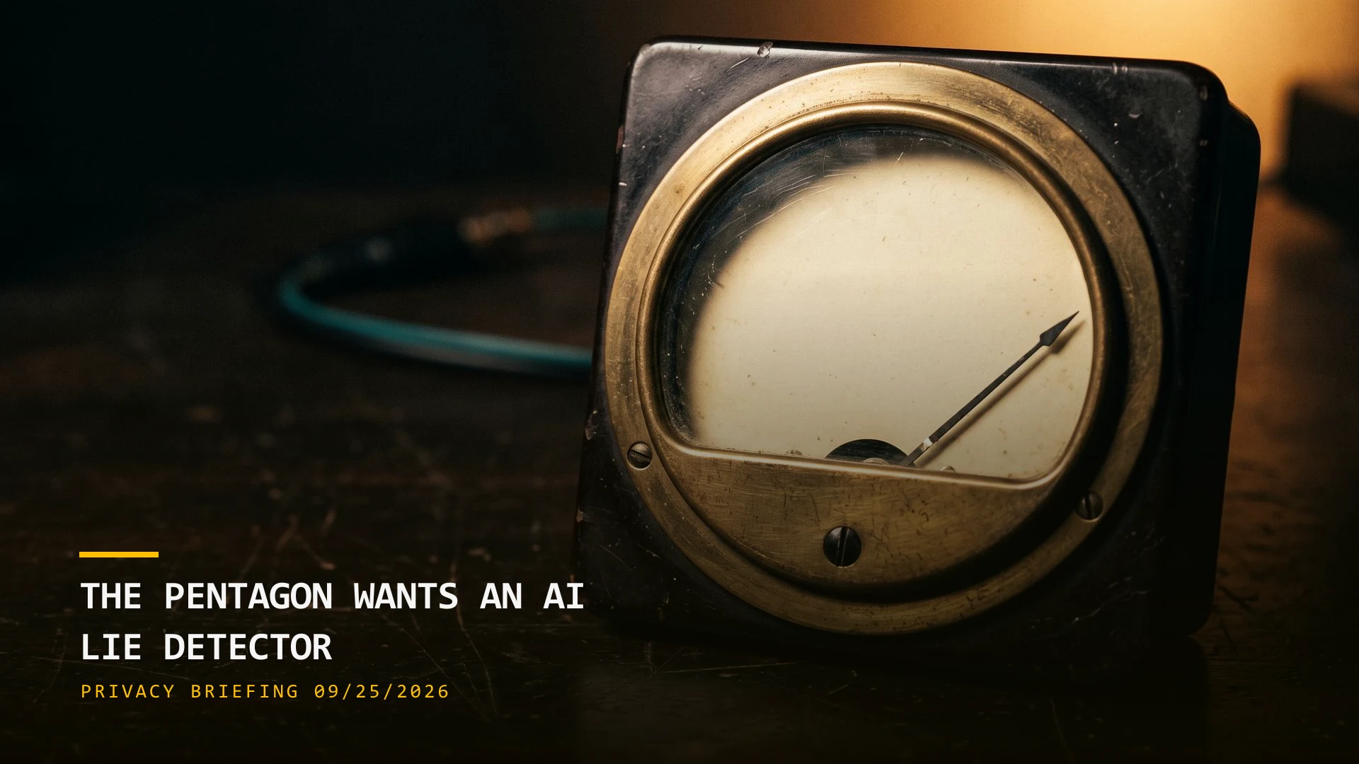 The Pentagon Wants an AI Lie Detector (09/25/2026)