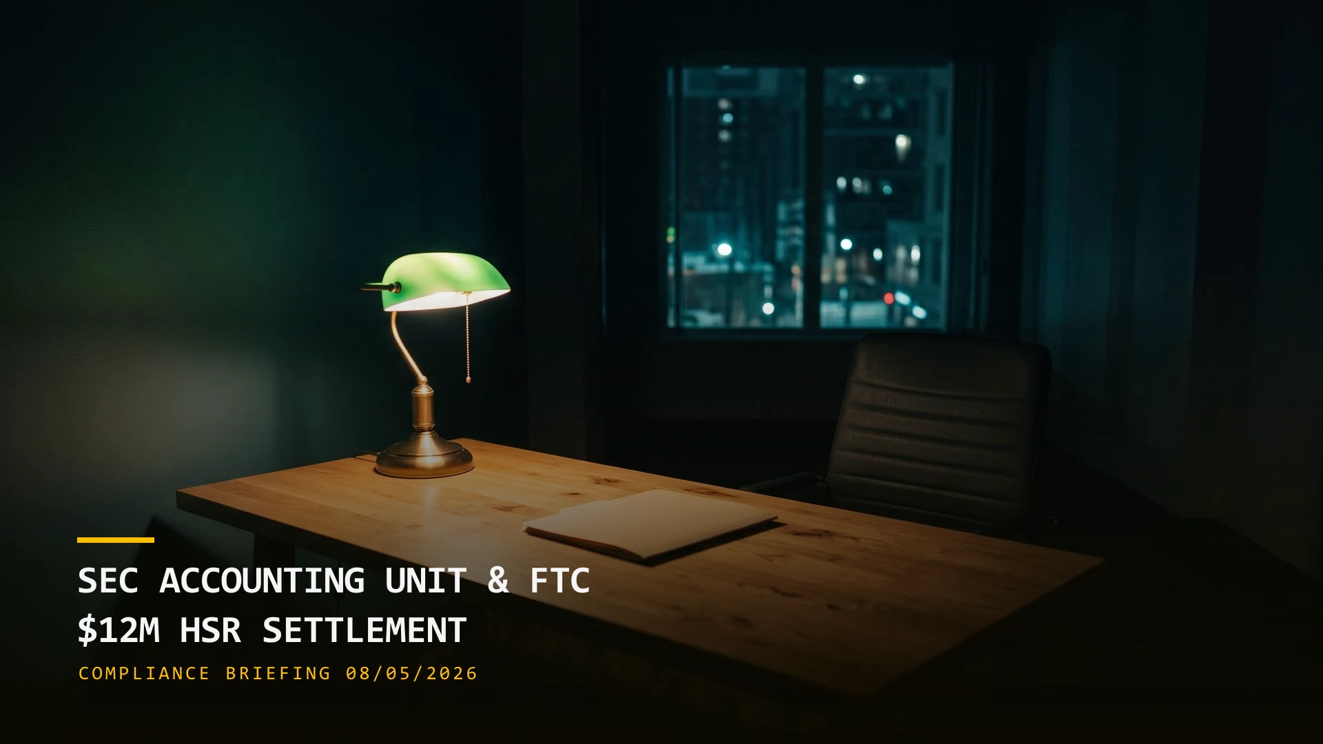 SEC Builds an Accounting Enforcement Unit, FTC Takes $12M on HSR (08/05/2026)