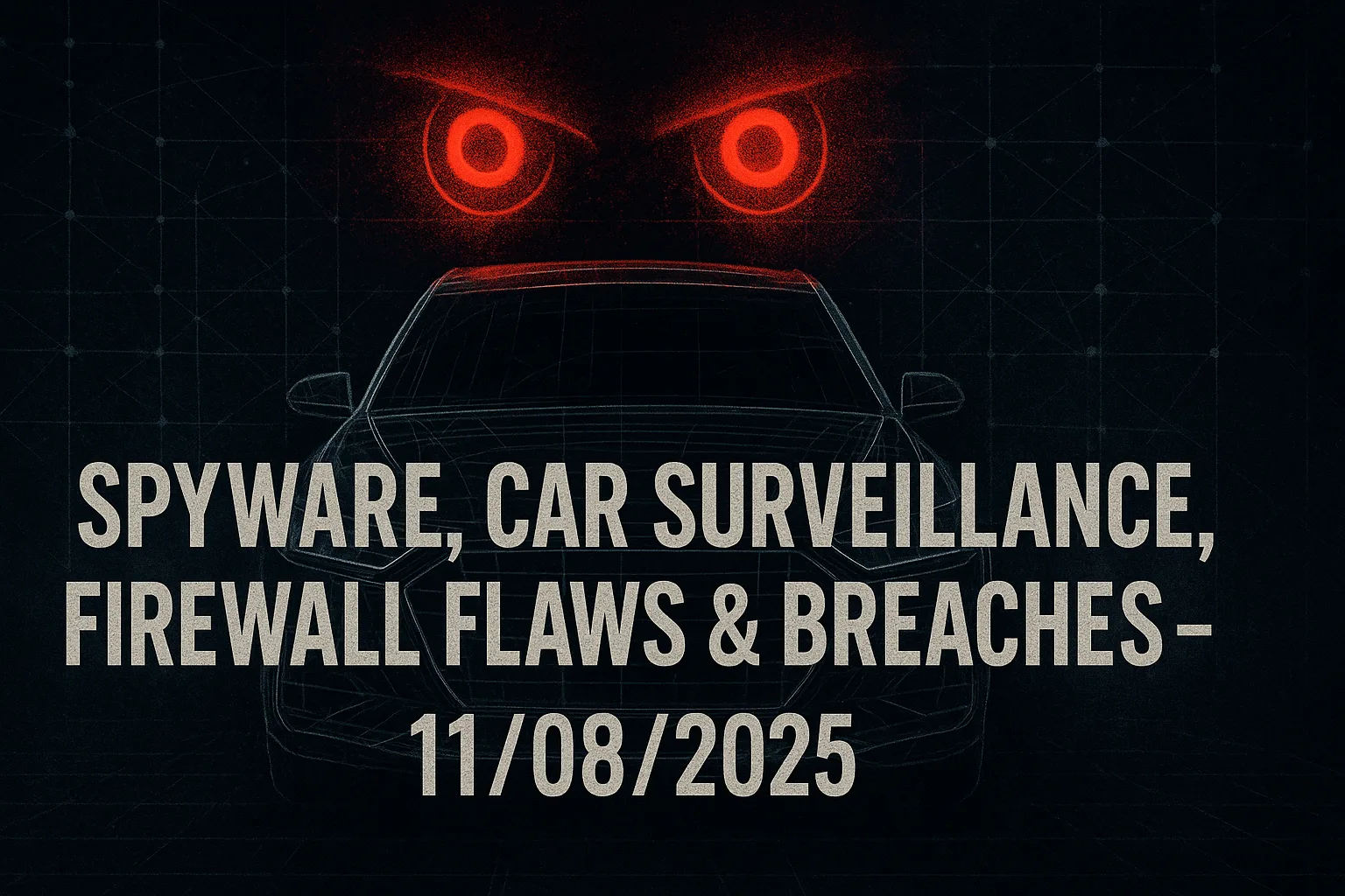 Spyware, Car Surveillance, Firewall Flaws & Breaches – 11/08/2025