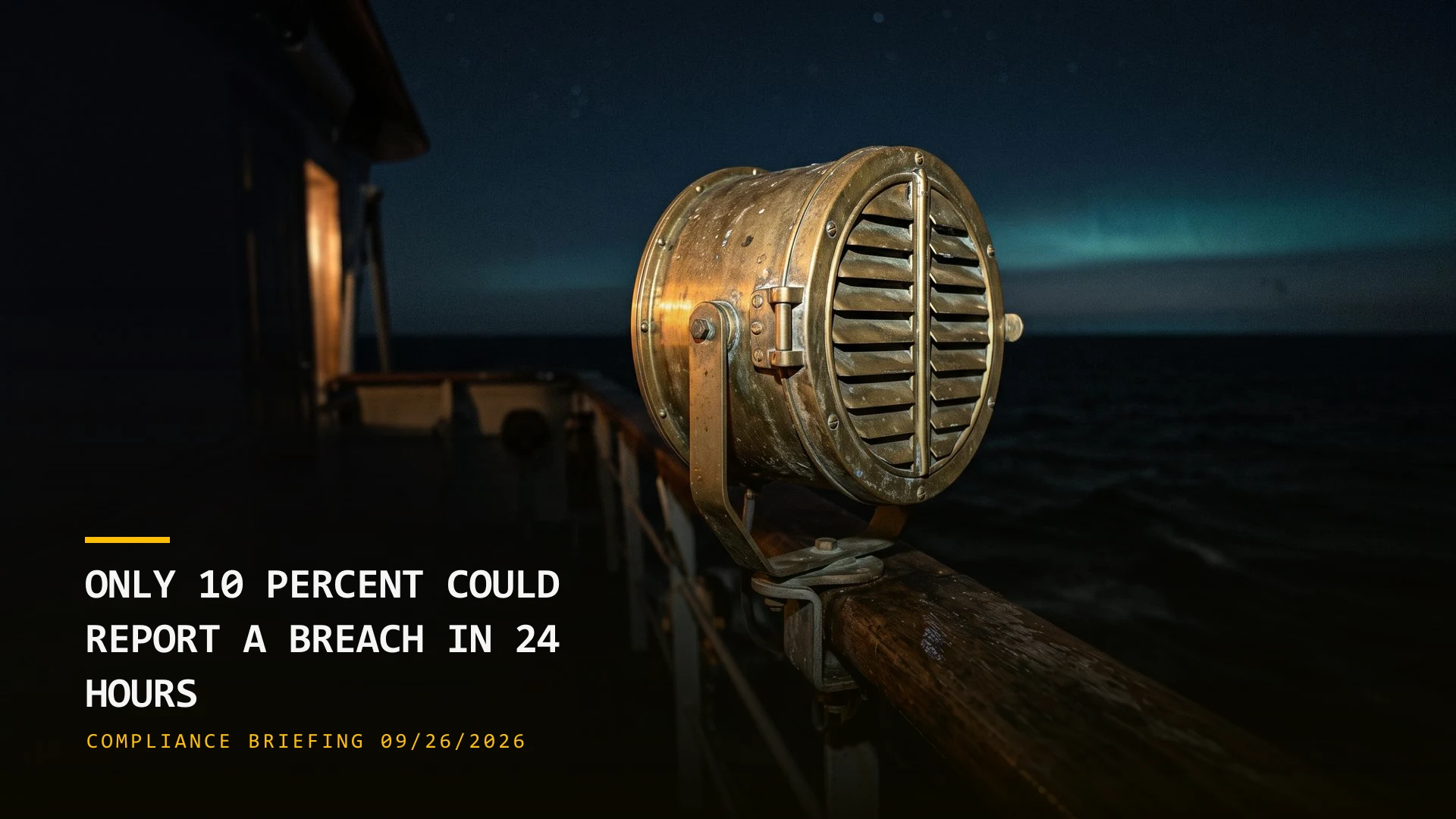 Only 10% Could Report a Breach in 24 Hours (09/26/2026)