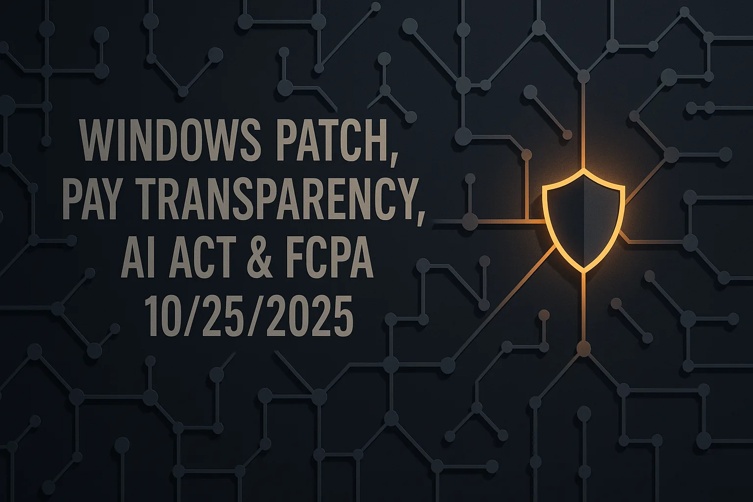 Windows Patch, Pay Transparency, AI Act & FCPA – 10/25/2025