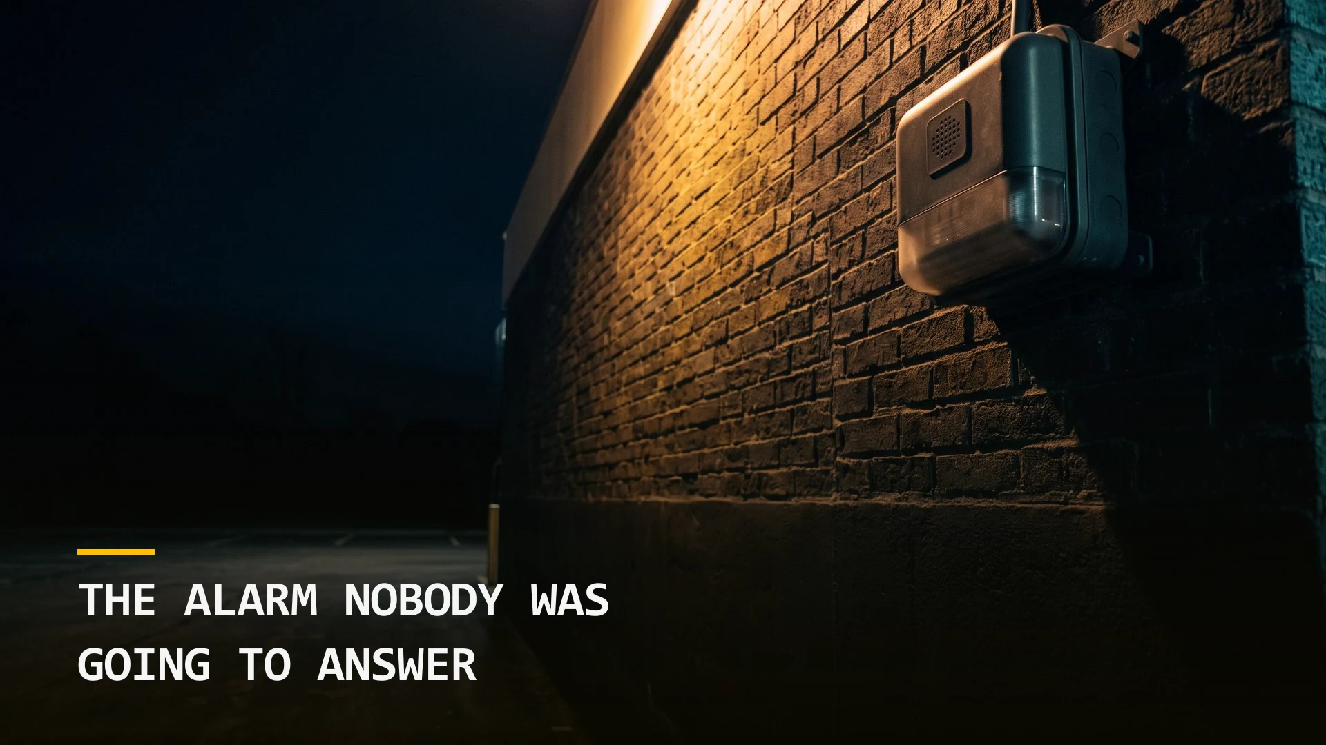 The Alarm Nobody Was Going to Answer