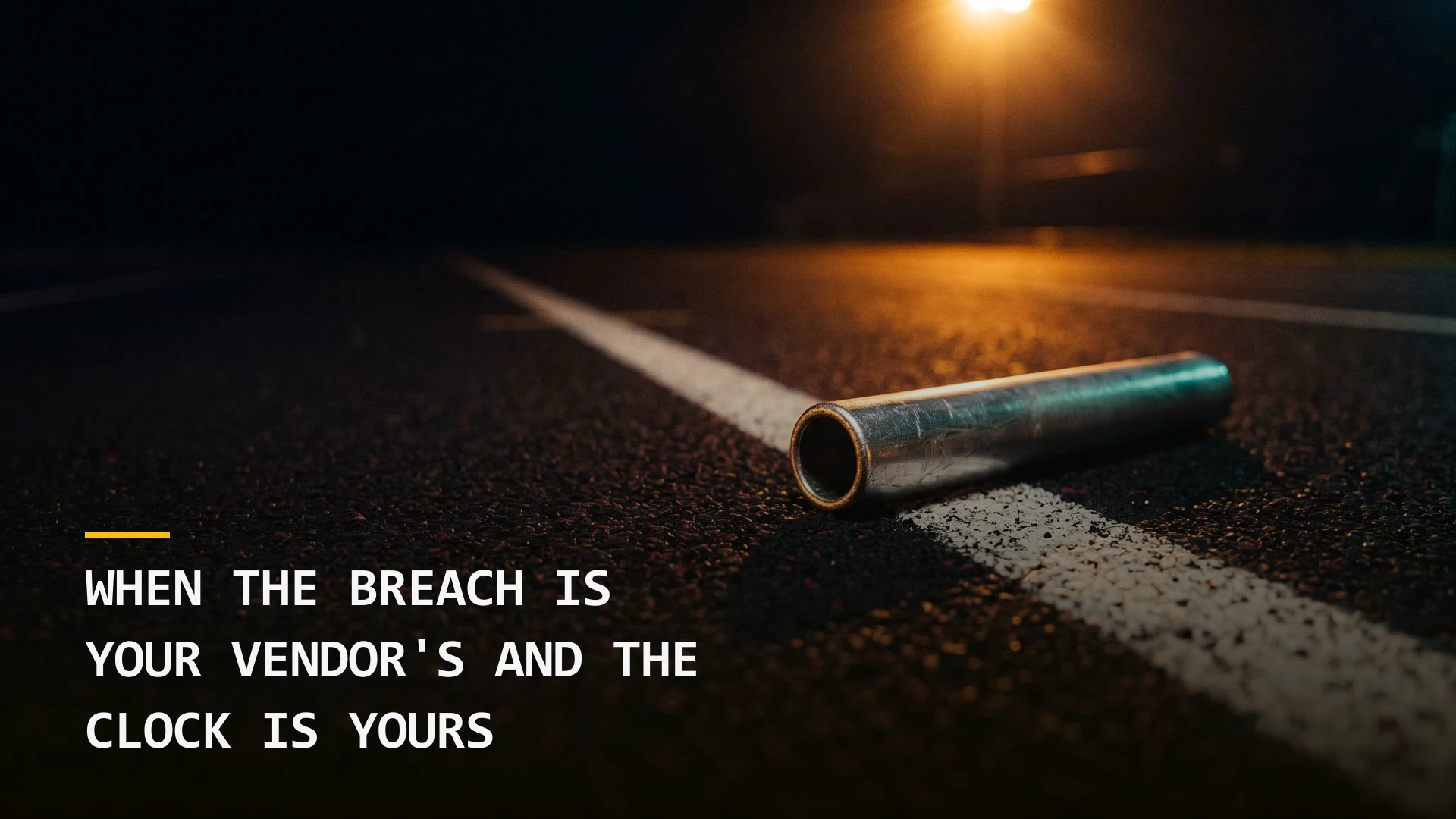 When the Breach Is Your Vendor's and the Clock Is Yours