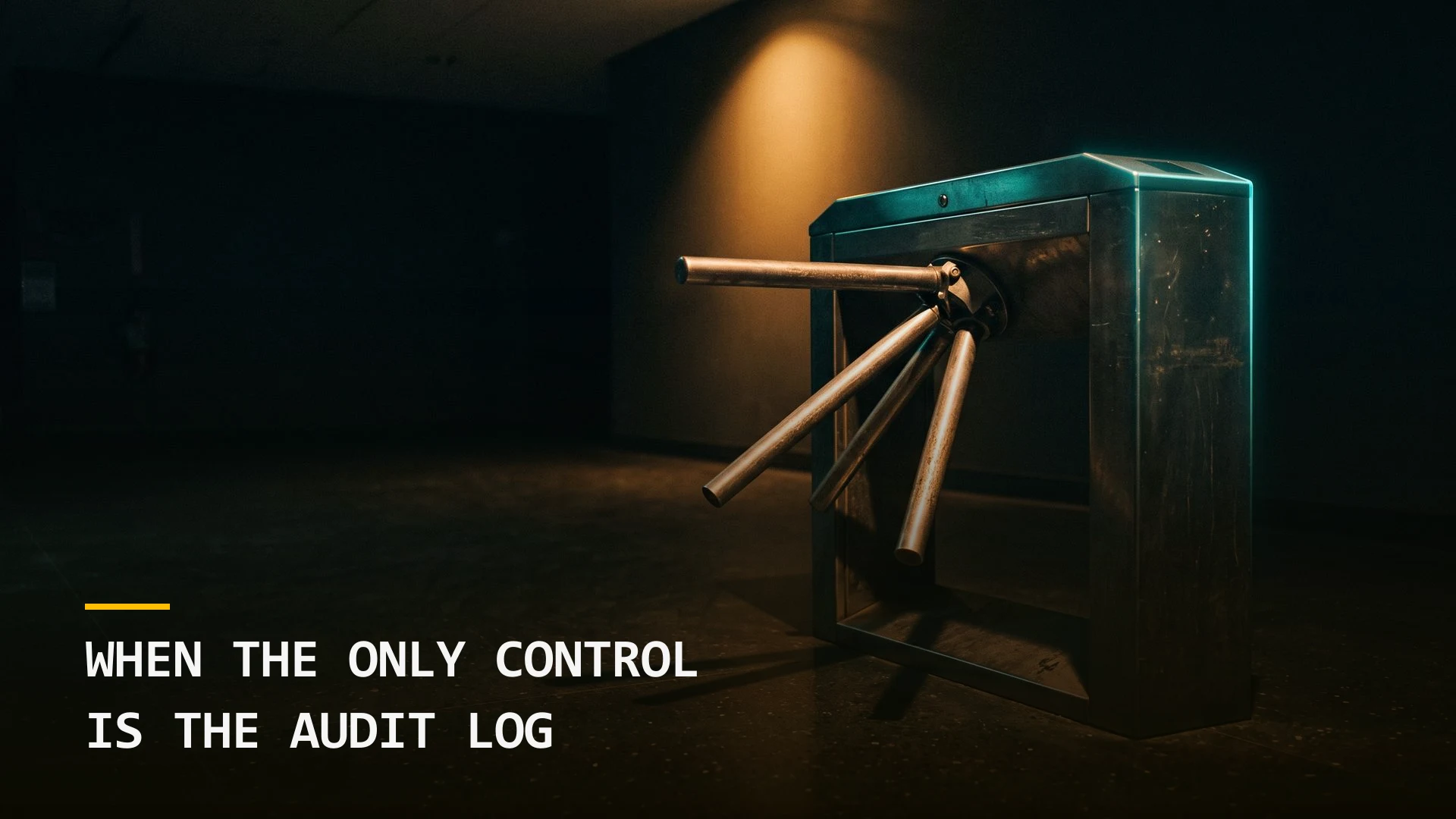 When the Only Control Is the Audit Log